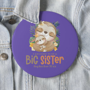 Badge Rond 15,2 Cm Je Vais Être Un Grand Faire-part Soeur De Fantasme