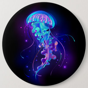 Badge Rond 15,2 Cm Jellyfish éclatante couleur