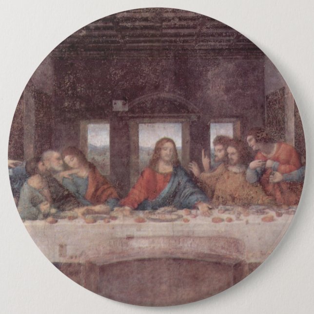 Badge Rond 15,2 Cm Jésus à la Cène, Léonard de Vinci (Devant)