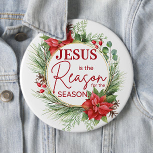 Badge Rond 15,2 Cm Jésus est la raison de la saison Noël
