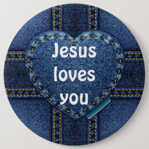 Badge Rond 15,2 Cm Jésus t'aime