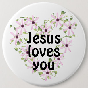 Badge Rond 15,2 Cm Jésus t'aime