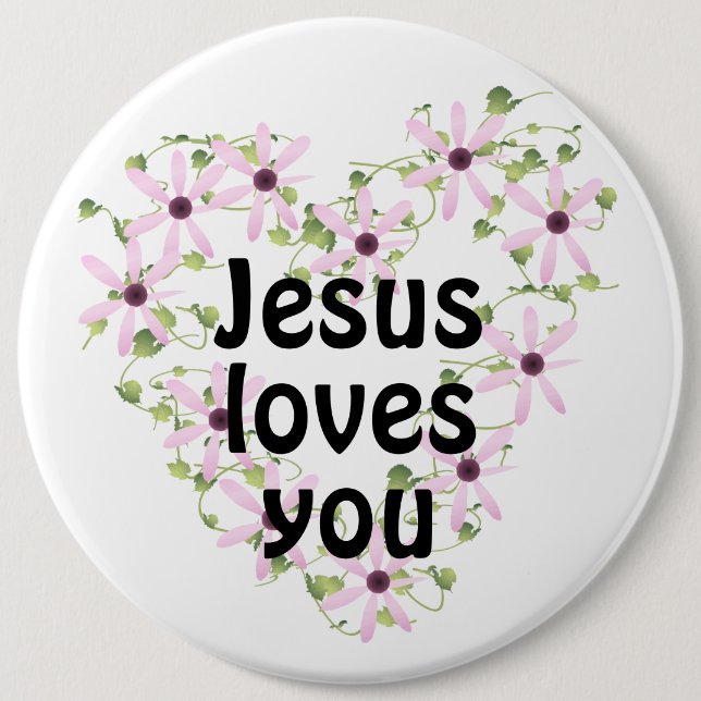 Badge Rond 15,2 Cm Jésus t'aime (Devant)