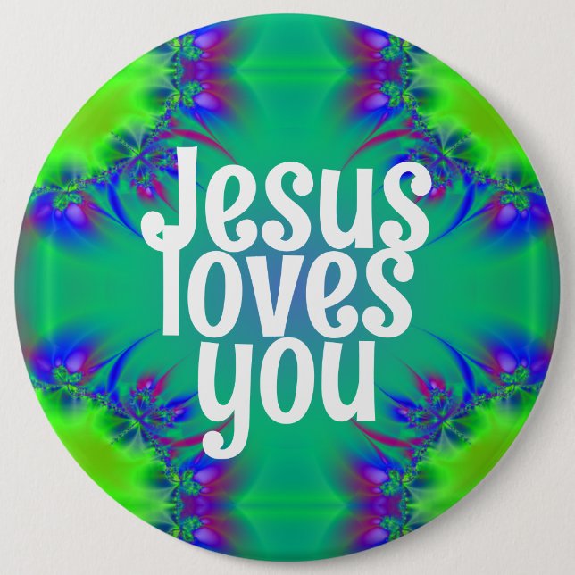 Badge Rond 15,2 Cm Jésus t'aime (Devant)