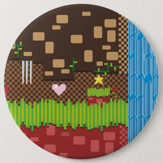 Badge Rond 15,2 Cm Jeu Retro (Devant)