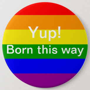 Badge Rond 15,2 Cm Jeune gay pride né de cette façon Rainbow Flag