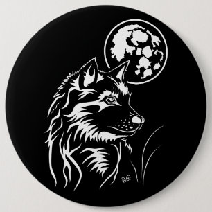 Badge Rond 15,2 Cm jeune loup rêveur
