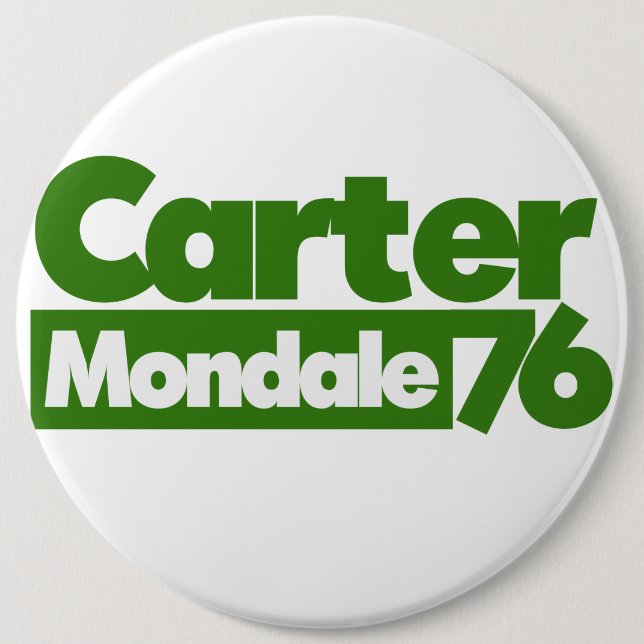Badge Rond 15,2 Cm Jimmy Carter 76 Carter Mondale rétro Politique (Devant)