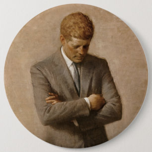Badge Rond 15,2 Cm John Kennedy Portrait de la Maison-Blanche préside