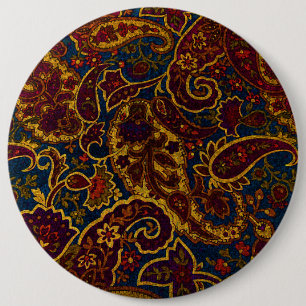 Badge Rond 15,2 Cm Joli design en cachemire marron foncé vintage