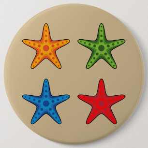 Badge Rond 15,2 Cm Joli jeu de caricature coloré Starfish