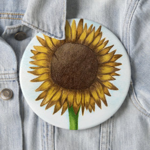 Badge Rond 15,2 Cm Joli tournesol