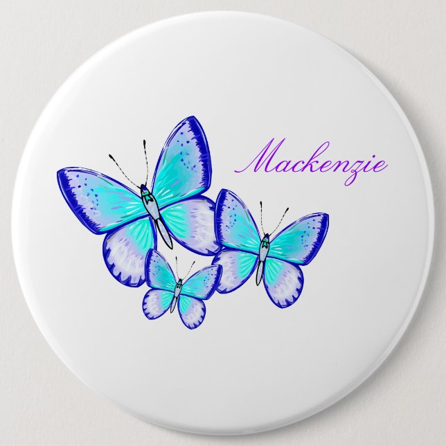 Badge Rond 15,2 Cm Joli trio de papillon (Devant)