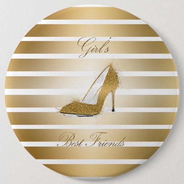 Badge Rond 15,2 Cm Jolie talons hauts chaussures "Filles meilleurs am (Devant)