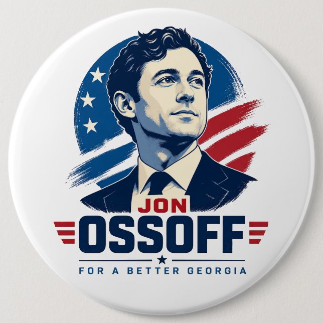 Badge Rond 15,2 Cm Jon Ossoff pour une Géorgie meilleure (Devant)