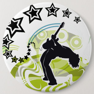 Badge Rond 15,2 Cm Joueur de guitare