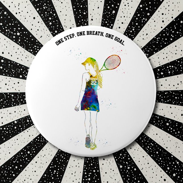 Badge Rond 15,2 Cm Joueuse de tennis (Créateur téléchargé)