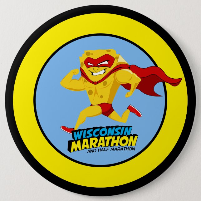 Badge Rond 15,2 Cm Jour de course de marathon du Wisconsin (Devant)