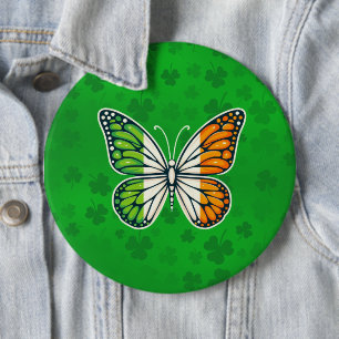 Badge Rond 15,2 Cm Jour de la Saint-Patrick papillon irlandais