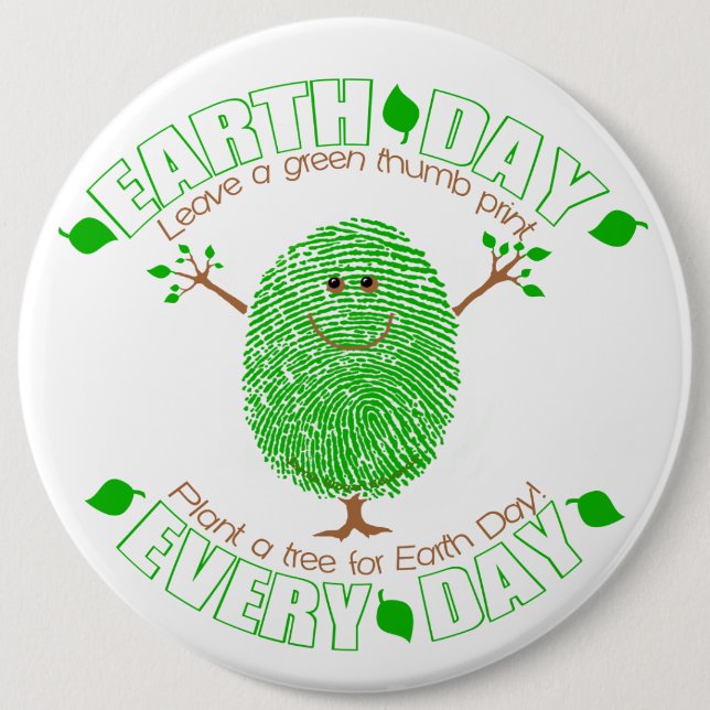 Badge Rond 15,2 Cm Jour de la terre ambiant (Devant)