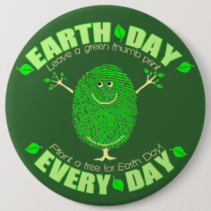Badge Rond 15,2 Cm Jour de la terre ambiant
