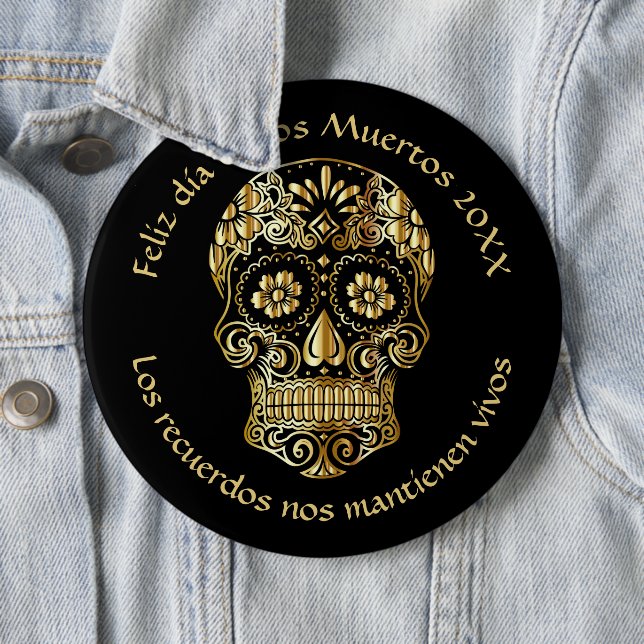 Badge Rond 15,2 Cm Jour des morts - Personnaliser Ajouter nom et mess (En situation)