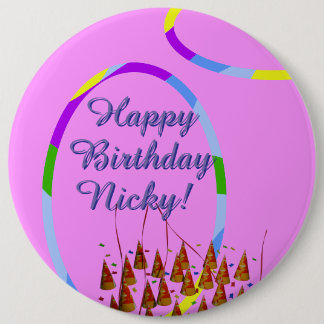 Badge Rond 15,2 Cm Joyeux anniversaire