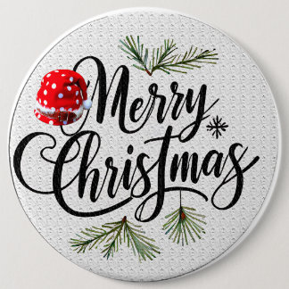 Badge Rond 15,2 Cm Joyeux art design de Noël.