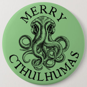 Badge Rond 15,2 Cm Joyeux Cthulhumas Lovecraft Cthulhu