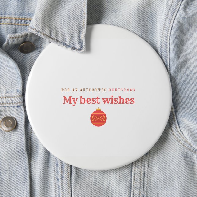 Badge Rond 15,2 Cm Joyeux Noël (En situation)