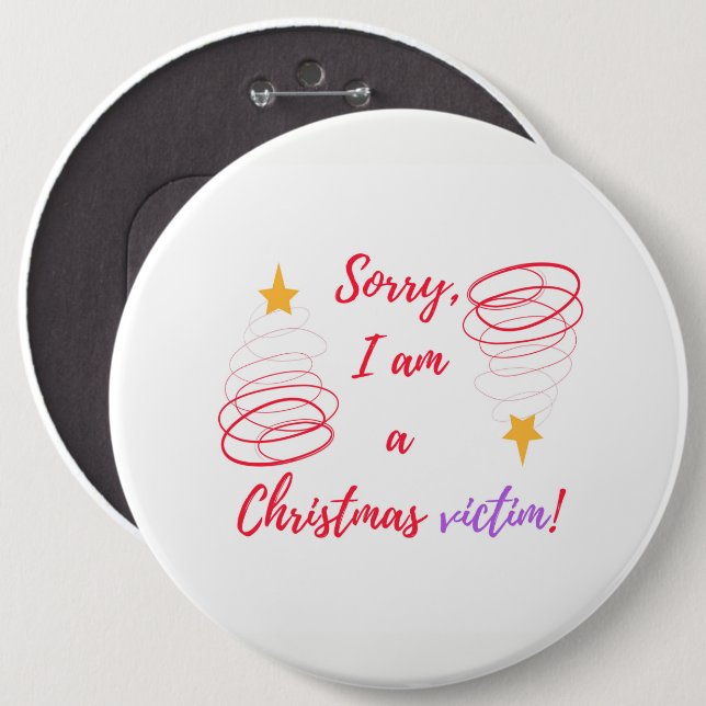 Badge Rond 15,2 Cm Joyeux Noël (Devant & derrière)