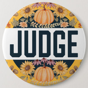 Badge Rond 15,2 Cm Juge du concours de récolte d'automne Halloween