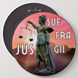 Badge Rond 15,2 Cm Jus Suffragii Droit de vote historique