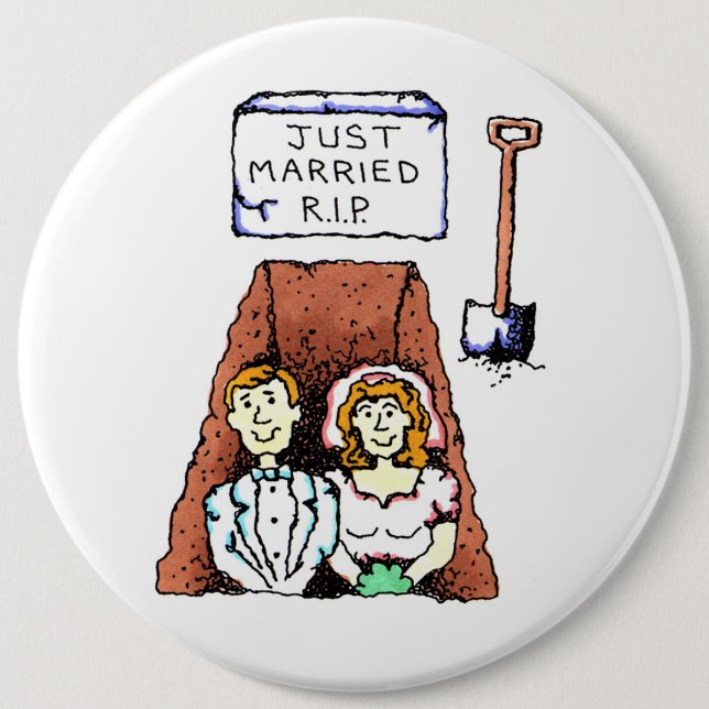 Badge Rond 15,2 Cm Juste bouton marié de DÉCHIRURE (Devant)