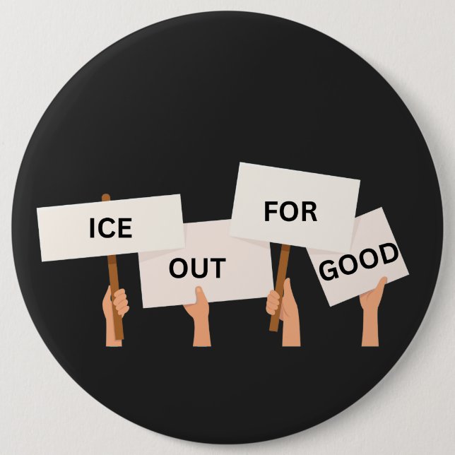 Badge Rond 15,2 Cm Justice sociale Anti ICE  (Devant)