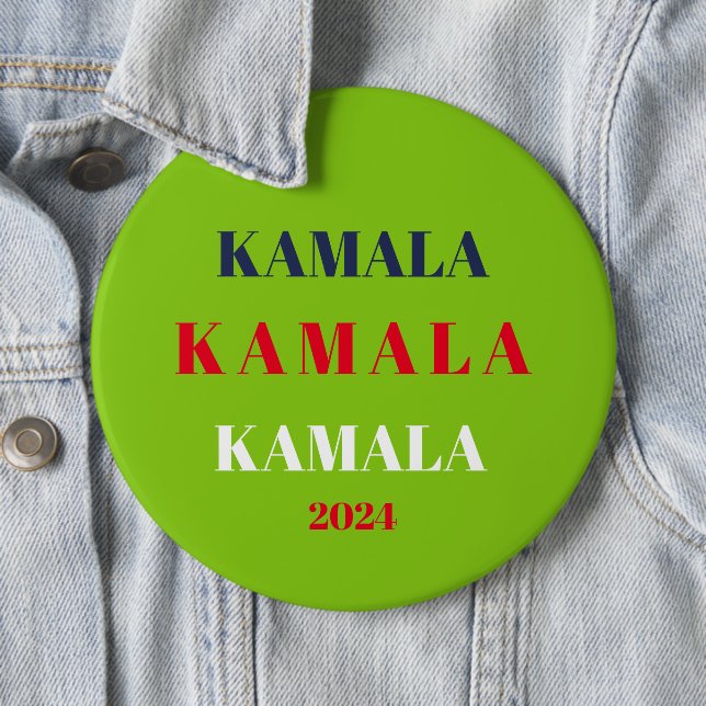 Badge Rond 15,2 Cm Kamala Harris 2024 Support Brat Green (En situation)