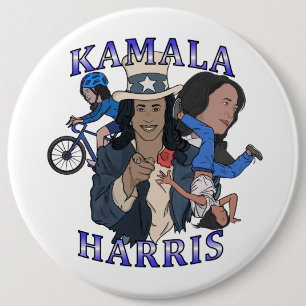 Badge Rond 15,2 Cm Kamala Harris Bootleg Rap