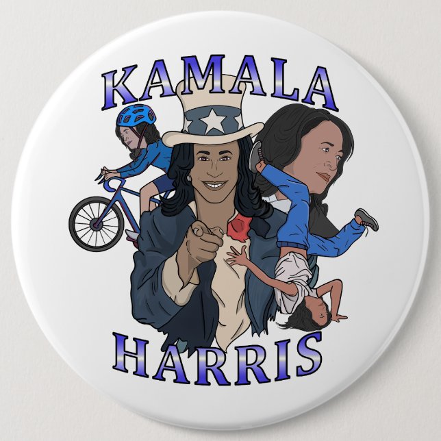 Badge Rond 15,2 Cm Kamala Harris Bootleg Rap (Devant)