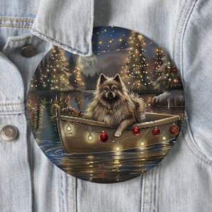 Badge Rond 15,2 Cm Keeshond Noël Festive Voyage