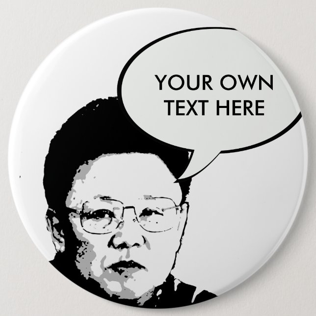 Badge Rond 15,2 Cm Kim Jong Il (Devant)