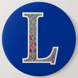 Badge Rond 15,2 Cm L bouton lumineux de monogramme