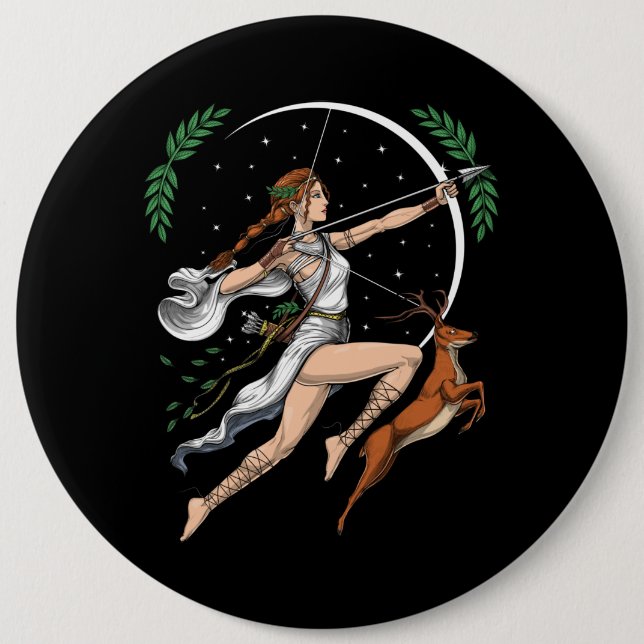 Badge Rond 15,2 Cm La déesse grecque Artemis (Devant)