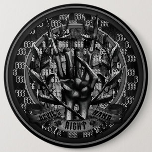 Badge Rond 15,2 Cm La main droite du diable
