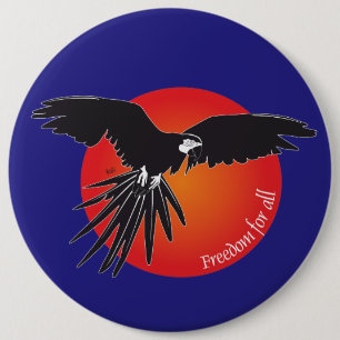 Badge Rond 15,2 Cm La paix et la liberté pour tous les boutons