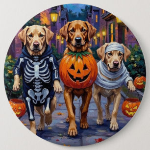 Badge Rond 15,2 Cm Labrador Trick or Treating in Halloween Costumes