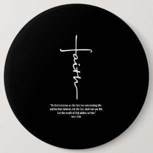 Badge Rond 15,2 Cm L'Amour de Jésus  Croix de la foi Jésus-chrétie