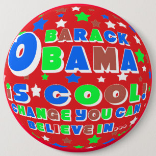 BADGE ROND 15,2 CM L'AMUSEMENT DE BARACK OBAMA BADINE LE PIN