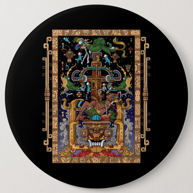 Badge Rond 15,2 Cm L'astronaute maya King Pakal (Devant)