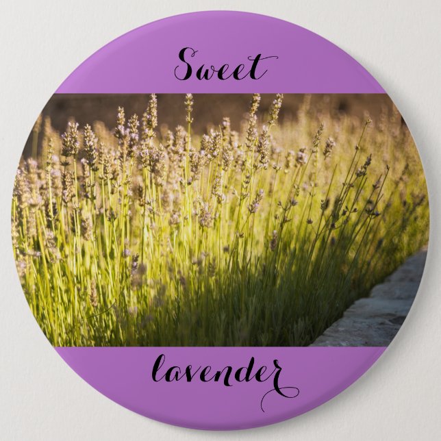 Badge Rond 15,2 Cm Lavande fleurie (Devant)