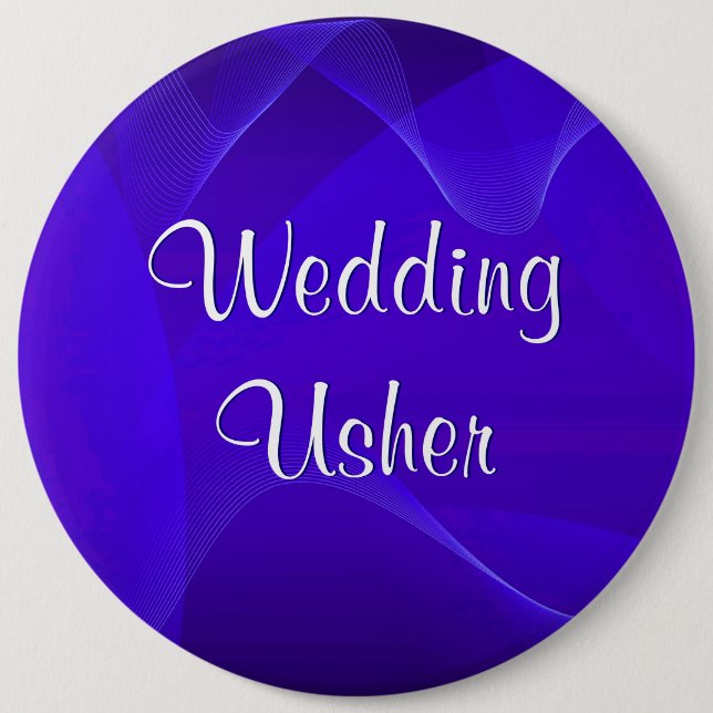 Badge Rond 15,2 Cm Le bleu ondule Usher (Devant)